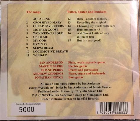 Jethro Tull Aqualung Live Cd Album Limited Edition Numbered Discogs