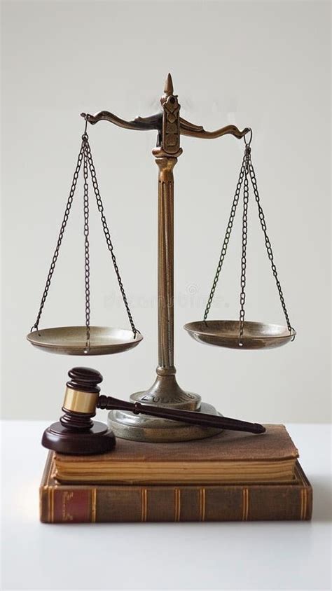 Scales Balancing A Book And A Gavel Symbolizing The Equilibrium Between