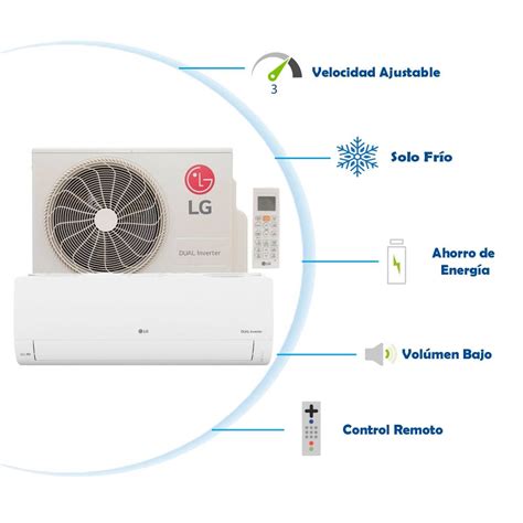 Aire Acondicionado Mini Split Lg Dualcool Inverter Solo Frío 22000 Btus 220v 2 Ton A Precio De