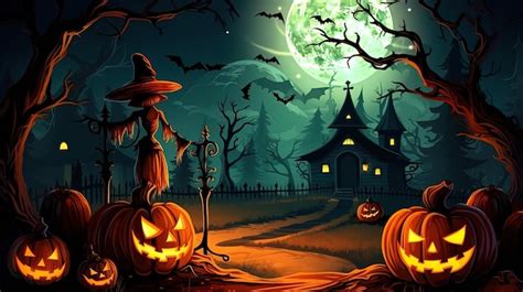 Premium AI Image | road to church during the halloween halloween happy ...