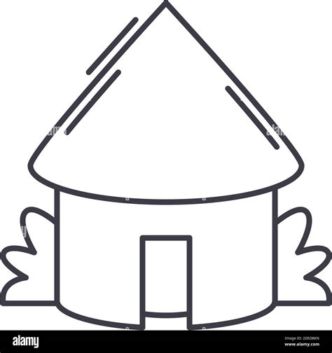 Hut Icon Linear Isolated Illustration Thin Line Vector Web Design