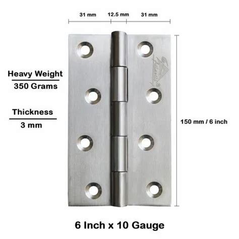 Atlantic Door Butt Hinges 6 Inch X 10 Gauge 3 Mm Thickness Stainless