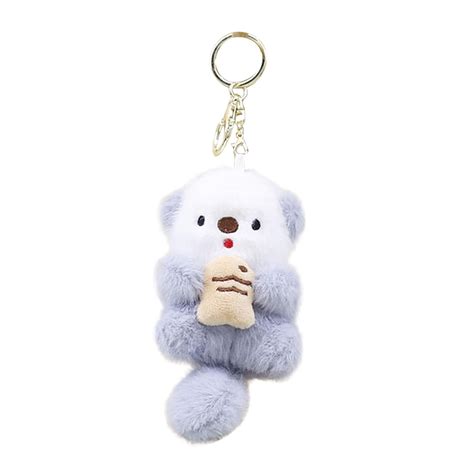 Cute Otters Themed Plush Keychain Charm, Soft Plush Material with High