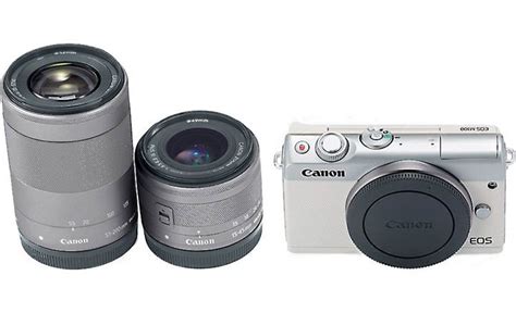 Canon Eos M100 Two Lens Kit White 242 Megapixel Mirrorless Camera