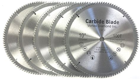 5 Pack VAB 10 Inch 100 Teeth TCT Non Ferrous Metal Cutting Circular