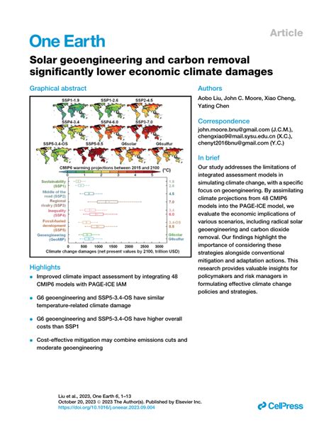 PDF Solar Geoengineering And Carbon Removal Significantly Lower