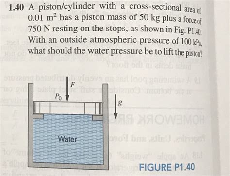 Solved 140 A Pistoncylinder With A Cross Sectional Area