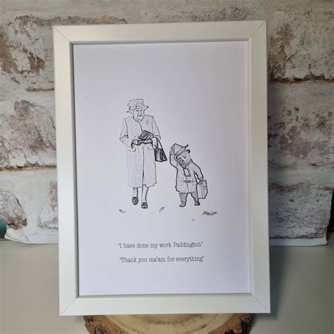 Queen And Paddington A Queen Elizabeth And Paddington Print Etsy Uk