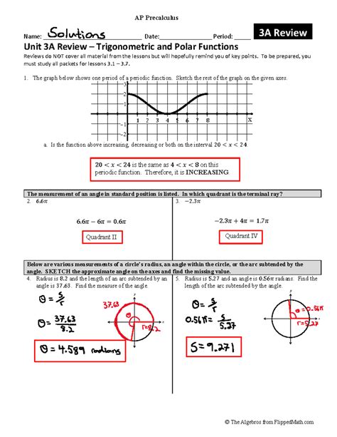 Appc Unit 3a Review Solutions Name