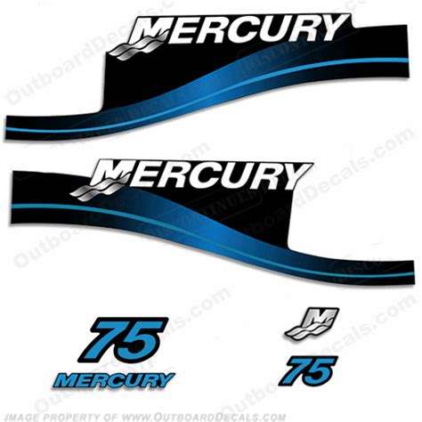 Mercury 75hp Two Stroke Decal Kit Blue