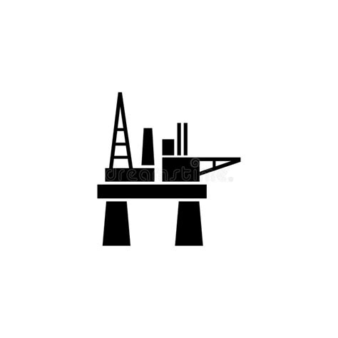 ícone Do Vetor Plano Da Plataforma Petrolífera Flutuante De Plataforma