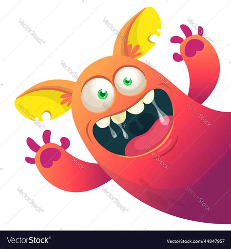 Funny Cartoon Monster Design Monster Character Vector Image