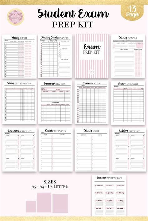 20 College Semester Course Planner Template