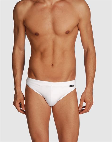 Calvin Klein Swimwear Brief Trunks In White For Men Lyst