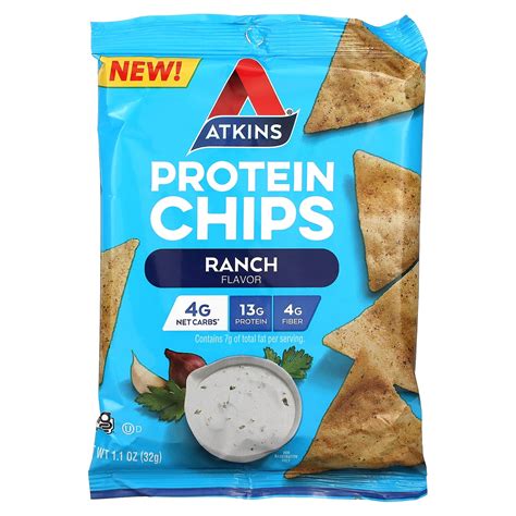 Atkins Protein Chips Ranch 8 Bags 11 Oz 32 G Each