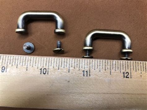 Antique Brass Finish Handle Loops Trunk Handle End Caps Brackets