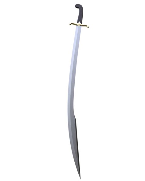 Yatagan isolated on background. 3d rendering - illustration 35175641 PNG