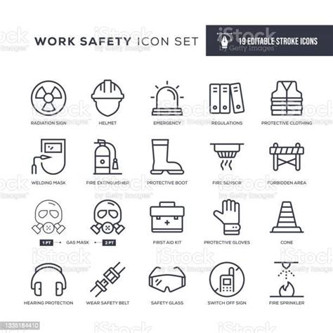 Ilustración De Iconos De Línea De Trazo Editables De Seguridad En El