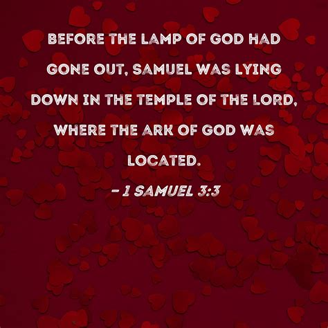 1 Samuel 3 3 Before The Lamp Of God Had Gone Out Samuel Was Lying Down In The Temple Of The