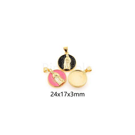 K Gold Filled Virgin Mary Pendant Enamel Virgin Mary Charm Diy