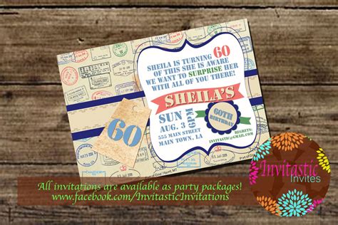 Travel Theme Milestone Birthday Invitation 30th 40th Etsy