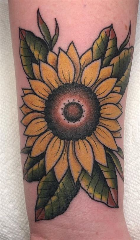 Traditional Sunflower Tattoos Meanings Tattoo Ideas More