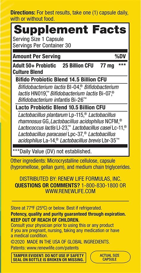 Renew Life Ultimate Flora Adult Probiotic Supplement Billion