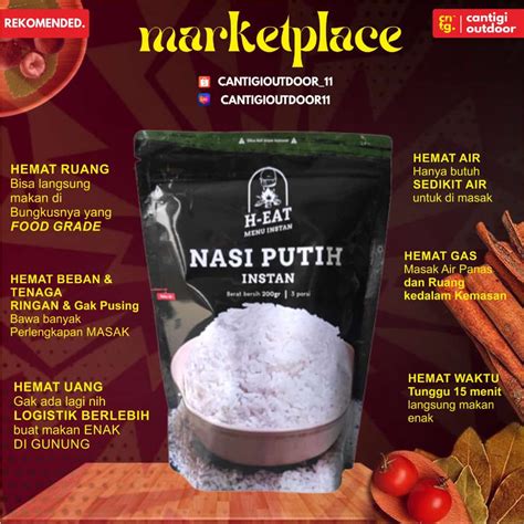 Jual H EAT NASI PUTIH INSTAN H EAT MAKANAN GUNUNG NASI PUTIH HEAT