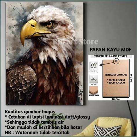 Jual Hiasan Dinding Poster Lukisan Burung Garuda Untuk Walldekor Atau