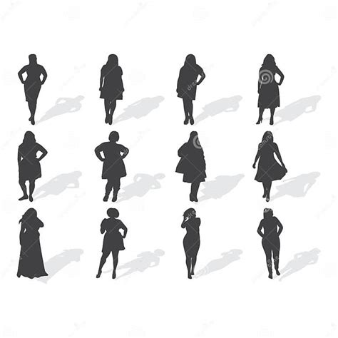 Fat Woman Silhouette Set Stock Illustration Illustration Of Clip 290098746