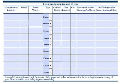 20 Printable Gun Inventory Spreadsheet Templates FREE Template