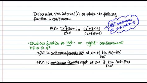 Intervals Of Continuity For A Rational Function Youtube