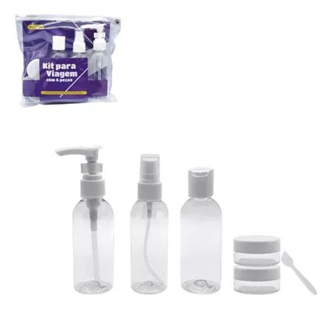 Kit Viagem Porta Shampoo Mini Frascos Pote Creme Pe As Mercadolivre