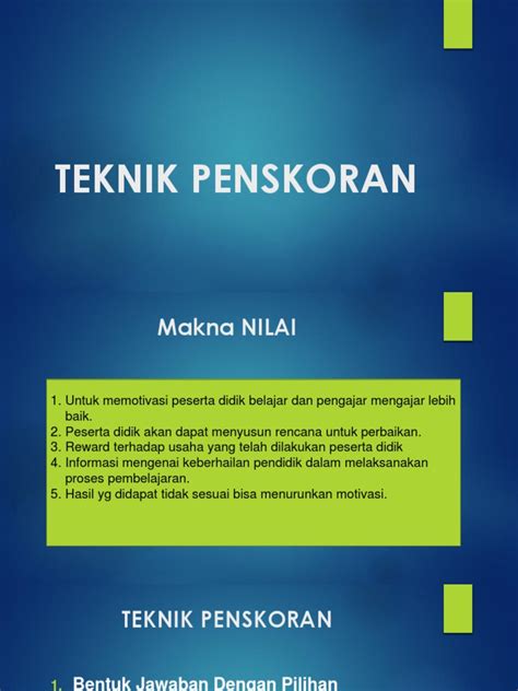 Teknik Penskoran Pdf