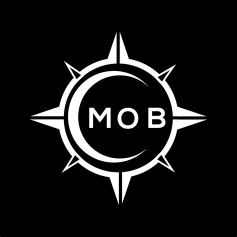 MOB abstract monogram shield logo design on black background. MOB ...