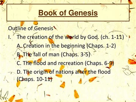 Book Of Genesis Summary