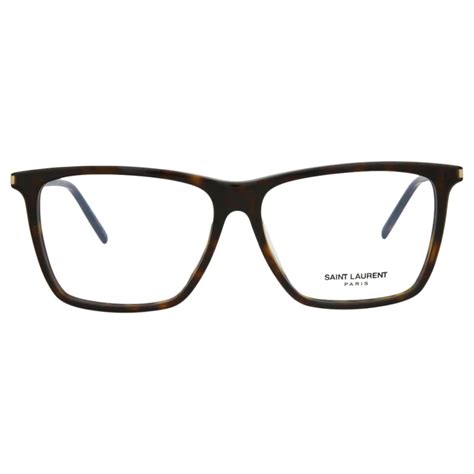 Saint Laurent Square Frame Acetate Optical Frames Brown Cellulose Fibre