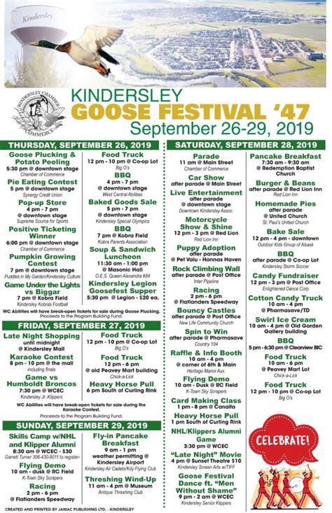 Goose Festival Schedule - Town of Kindersley