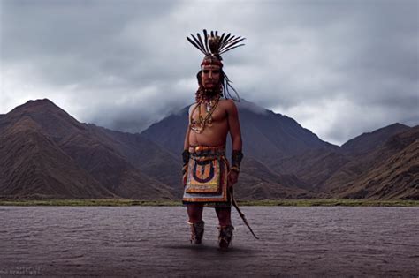 Inka Warrior Standing With Macana In Front Of The Midjourney Openart