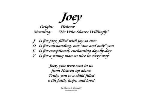 Meaning Of Joey Lindseyboo