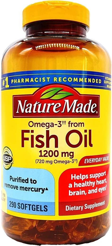 Made Nature Omega 3 de aceite de pescado 660 mg EPA DHA 290 cápsulas