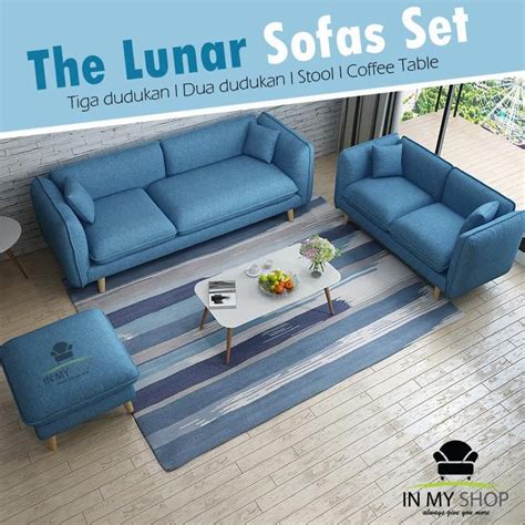 Jual TERBARU Sofa Minimalis The Lunar Set 2 3 Seater Sofas Stool