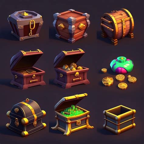 Premium Photo Box Game Treasure Chest Ai Generated Gold Icon Cartoon