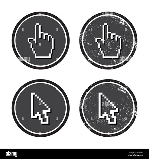 Cursors Hand And Arrow On Retro Label Stock Vector Image Art Alamy