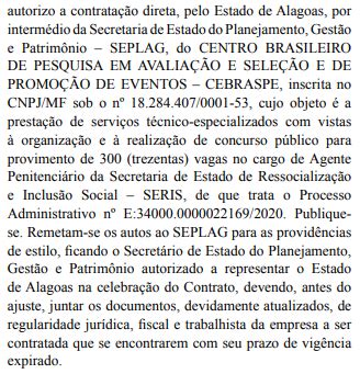 Cebraspe é oficializado como banca de próximo concurso Agepen de