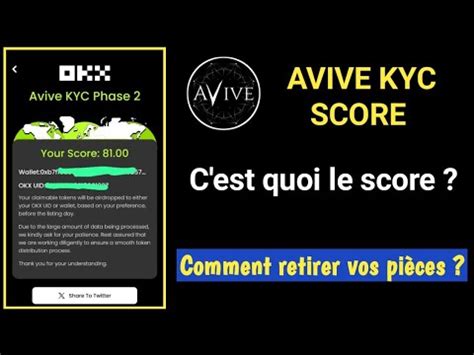 AVIVE WORLD COMMENT VÉRIFIER VOTRE SCORE KYC ET RETIRER YouTube