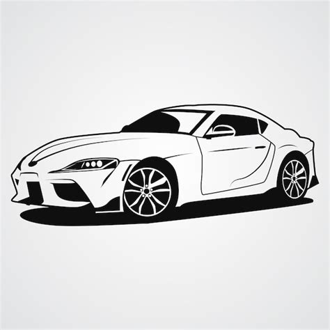 Silhueta De Carro Esportivo Toyota Supra Vector Vetor Premium