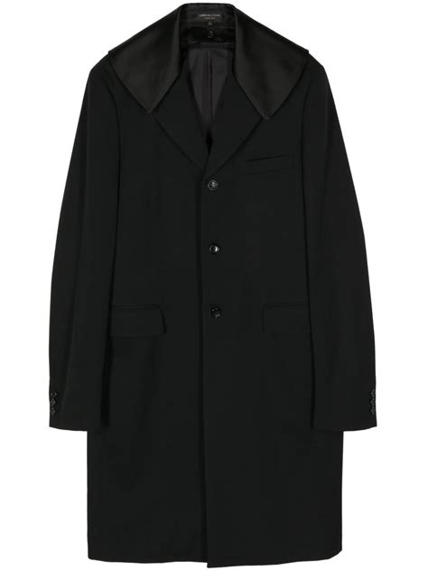 Comme Des Gar Ons Homme Plus Satin Panelled Single Breasted Coat