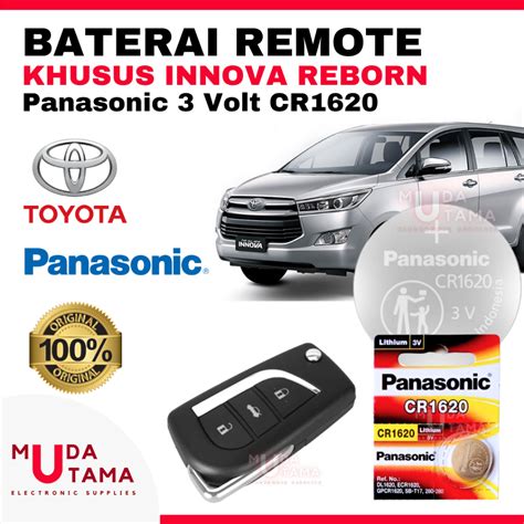 Jual BATERAI REMOTE TOYOTA INNOVA REBORN ORIGINAL PANASONIC CR1620