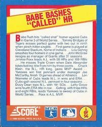 1989 Score Magic Motion A Year To Remember 1 Babe Ruth 1932